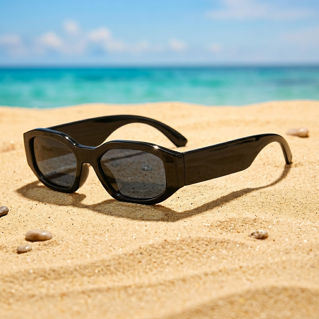 Lunettes de soleil rectangulaires polarisées – Monture écaille 2026