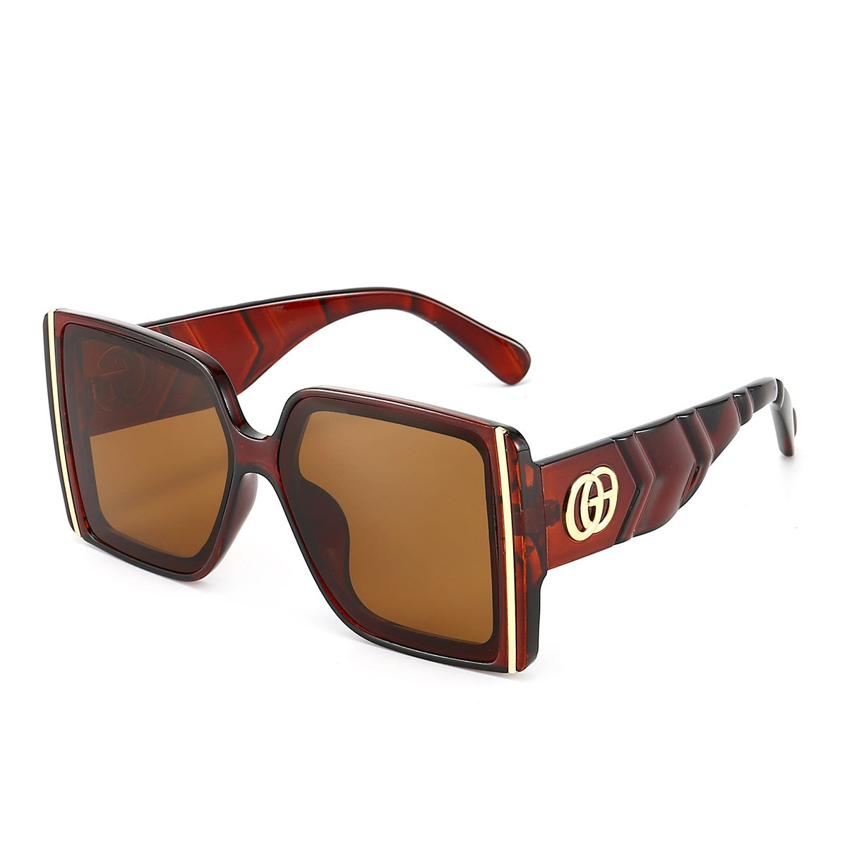 Lunettes Oversize Carrées Gold Edition – Femme 2025