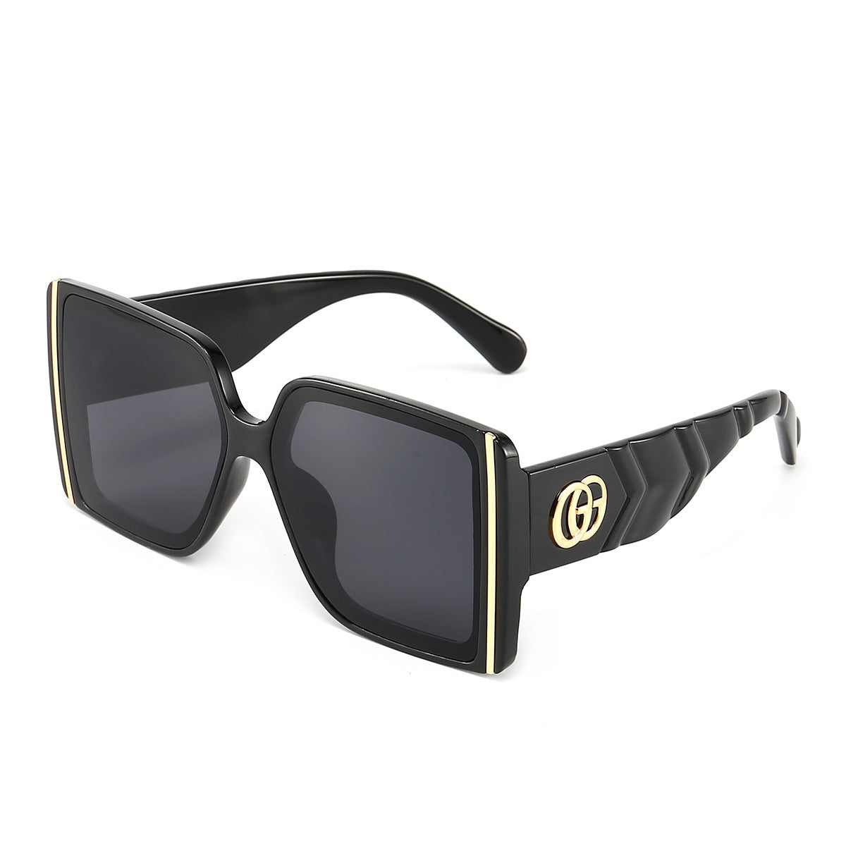 Lunettes Oversize Carrées Gold Edition – Femme 2025