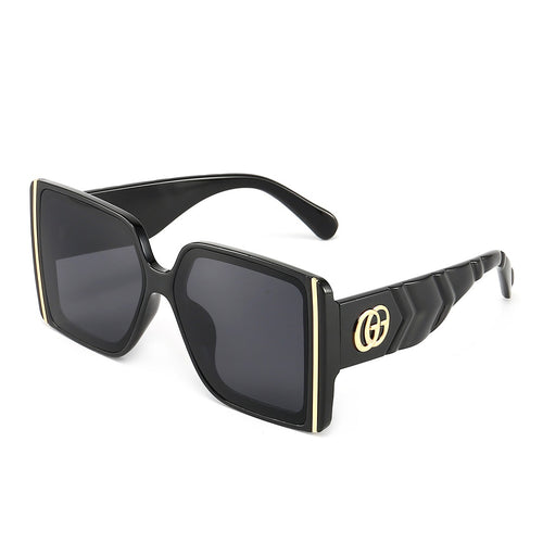 Lunettes Oversize Carrées Gold Edition – Femme 2025